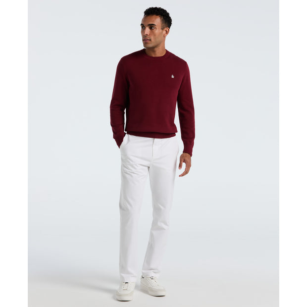 Cotton Crew Neck Sweater (Cabernet) Styled