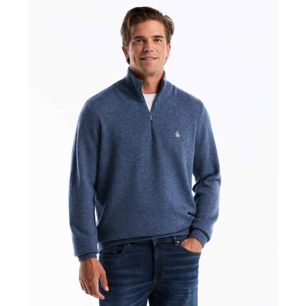 Lambswool Quarter Zip Sweater Sargasso Sea