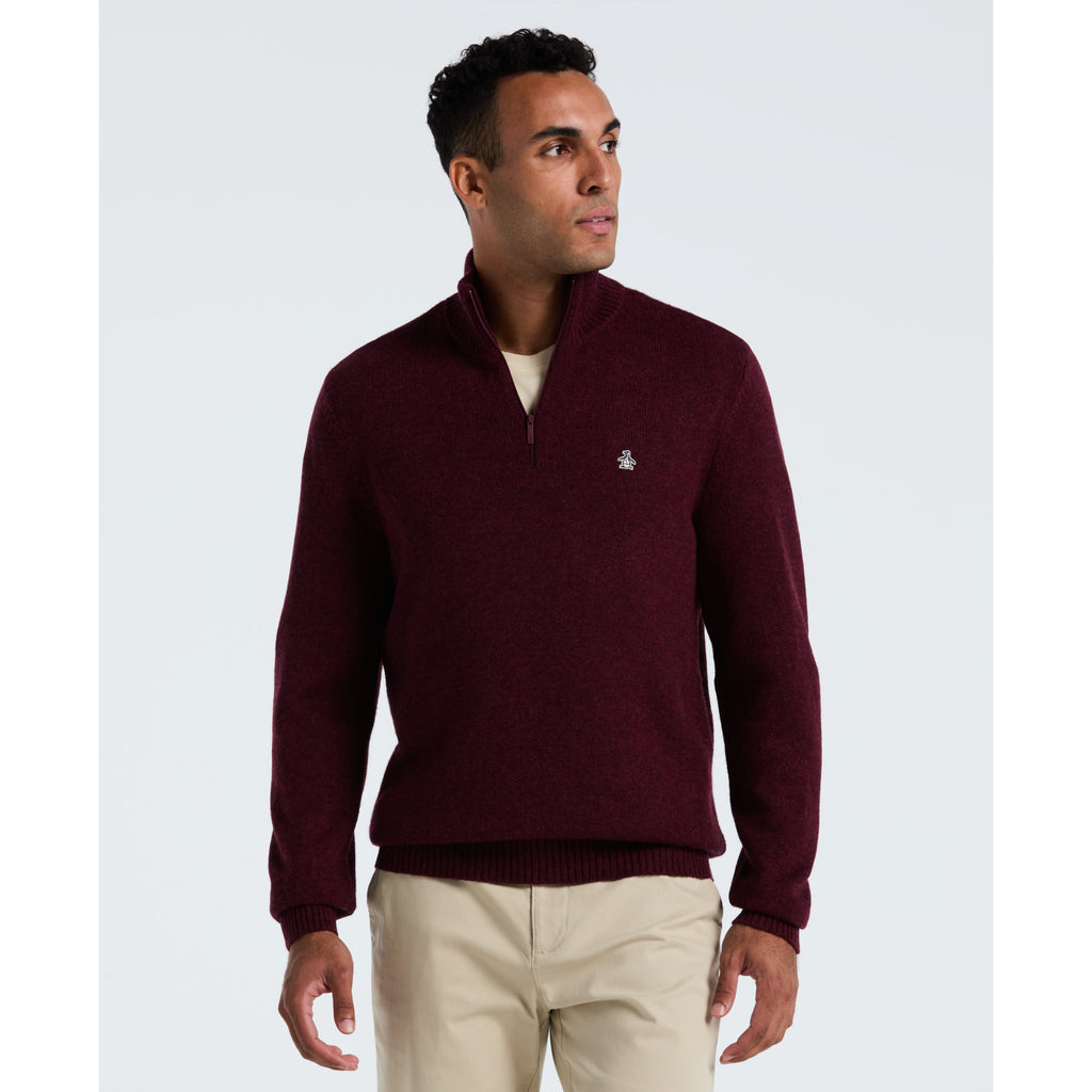 Lambswool Quarter Zip Sweater Cabernet