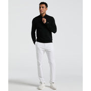 Cotton Quarter Zip Sweater (True Black) Styled