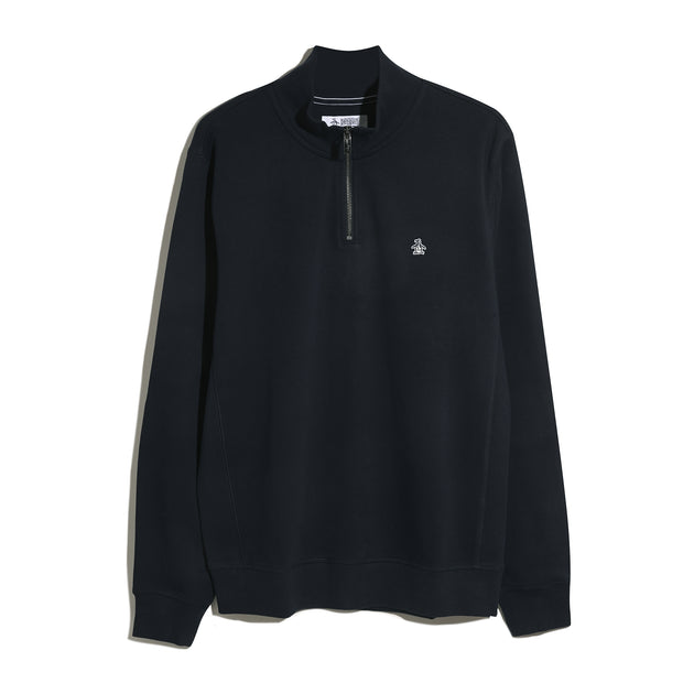 Sticker Pete Quarter Zip Sweatshirt (Dark Sapphire) Flat