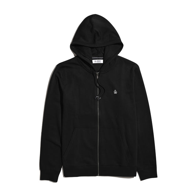 Sticker Pete Full Zip Hoodie (True Black) Flat