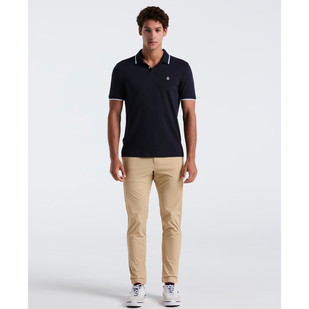 Pique Sticker Pete Tipped Polo Shirt In Blue Original Penguin®