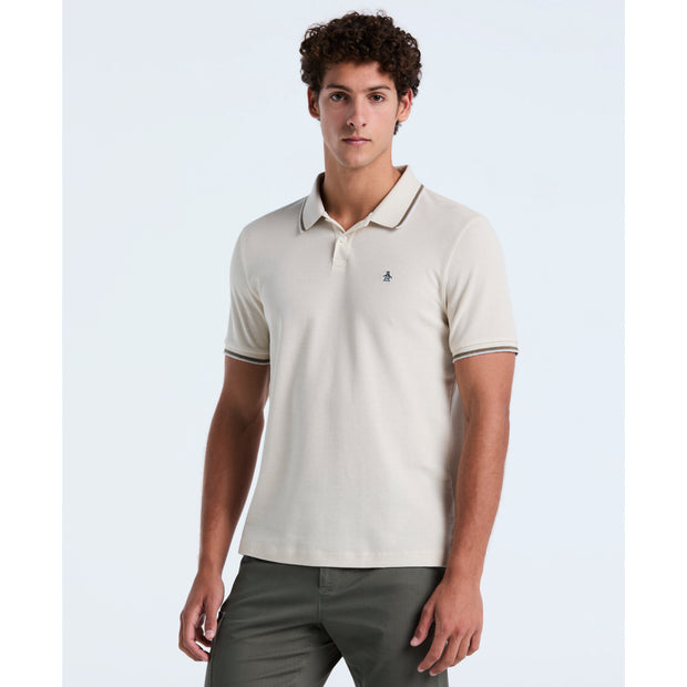 Honeycomb Tipped Polo Shirt (Birch) Front