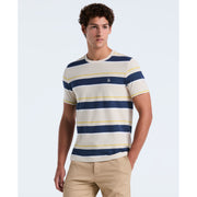 Pique Engineered Stripe T-Shirt (Birch) Front