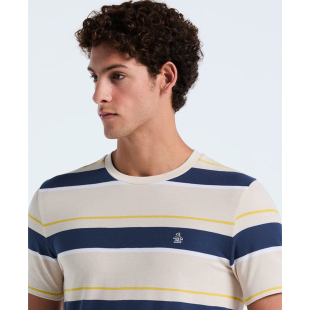 Pique Engineered Stripe T-Shirt (Birch) Detail