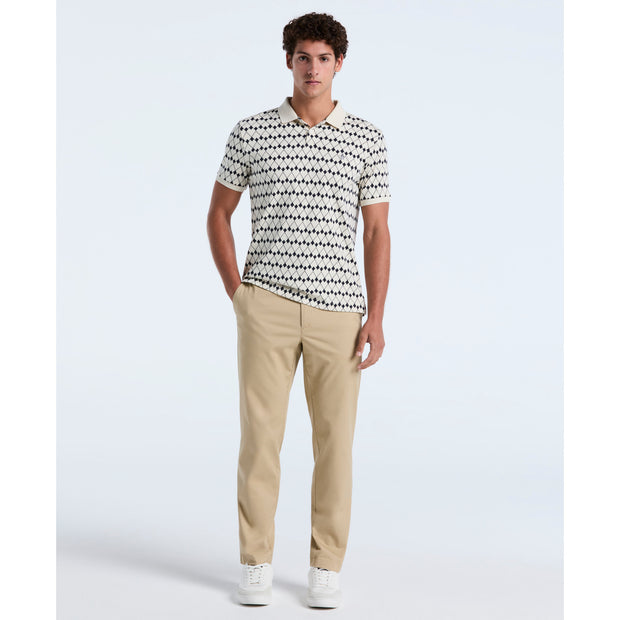 Flags Print Polo Shirt (Birch) Styled
