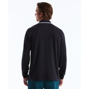 Sticker Pete Tipped Long Sleeve Polo Shirt (Dark Sapphire) Back