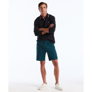 Sticker Pete Tipped Long Sleeve Polo Shirt (Dark Sapphire) Styled Alt