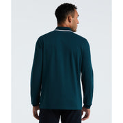 Sticker Pete Tipped Long Sleeve Polo Shirt (Reflecting Pond) Back