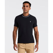 Textured Ringer T-Shirt (Dark Sapphire) Front