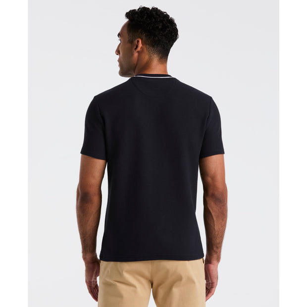 Textured Ringer T-Shirt (Dark Sapphire) Back