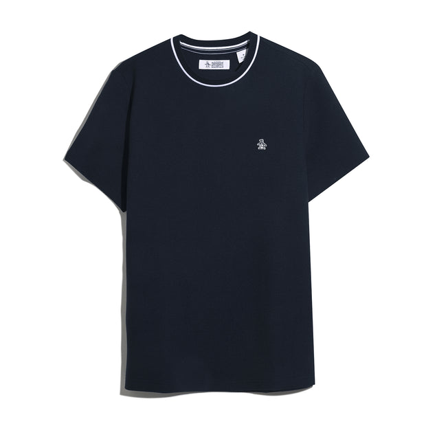 Textured Ringer T-Shirt (Dark Sapphire) Flat