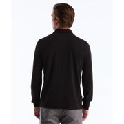 Pique Long Sleeve Polo Shirt (True Black) Back