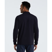 Pique Long Sleeve Polo Shirt (Dark Sapphire) Back