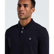 Pique Long Sleeve Polo Shirt (Dark Sapphire) Detail