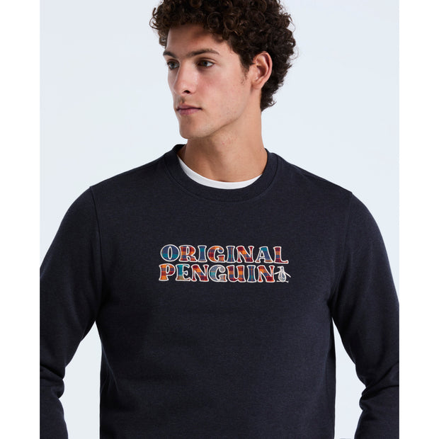 Plaid Logo Graphic Sweatshirt In Sapphire Heather