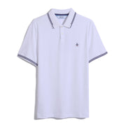 Icons Organic Cotton Tipped Polo Shirt In Bright White