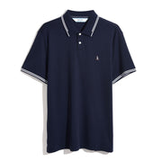 Icons Organic Cotton Tipped Polo Shirt In Dark Sapphire