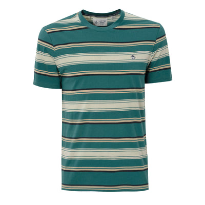 Slim Fit Jersey Striped T-Shirt In Pacific