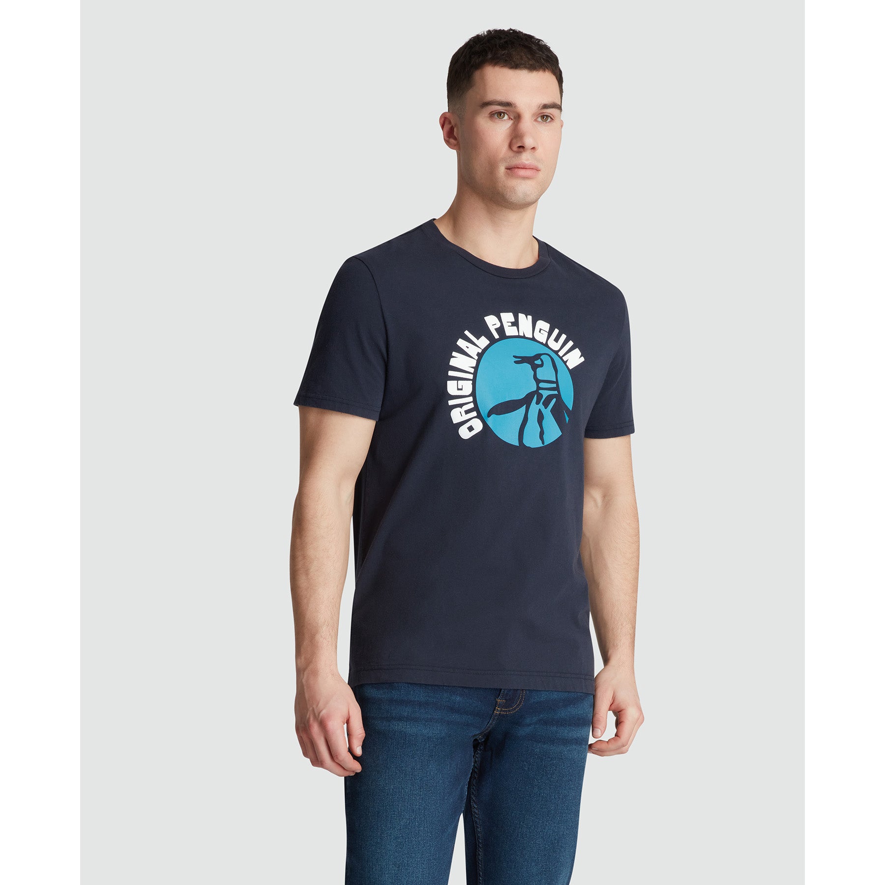 Circle Pete Logo Graphic T-Shirt In Blue | Original Penguin®