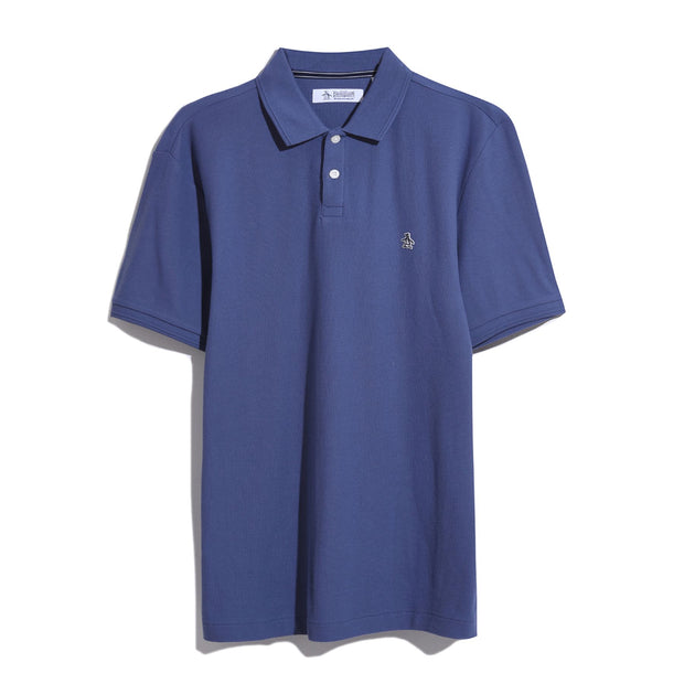 Sticker Pete Daddy Short Sleeve Polo Shirt In Blue Indigo