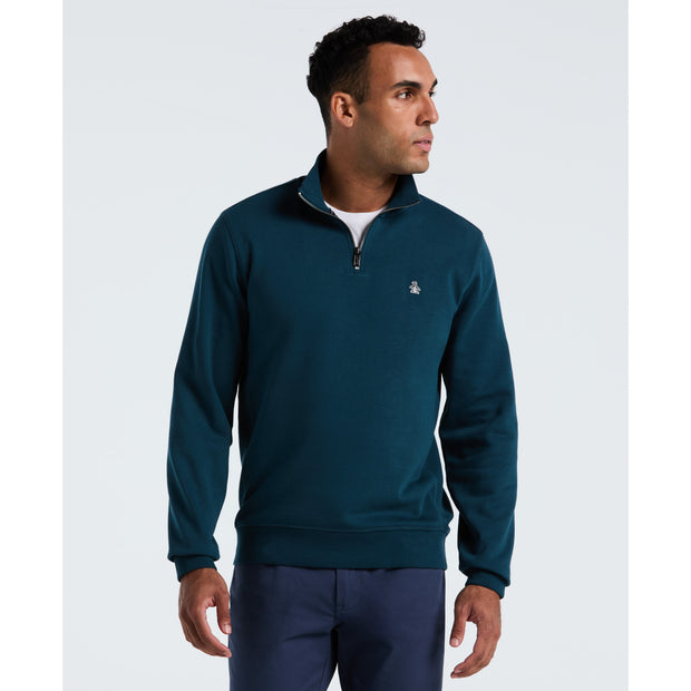 Sticker Pete Quarter Zip Sweatshirt (Reflecting Pond) Front