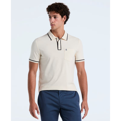 Earl Pique Short Sleeve Polo Shirt (Birch) Front