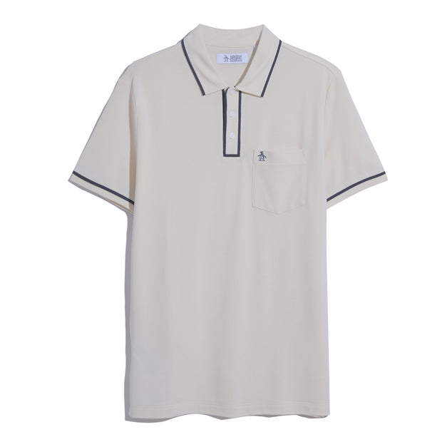 Earl Pique Short Sleeve Polo Shirt (Birch) Flat
