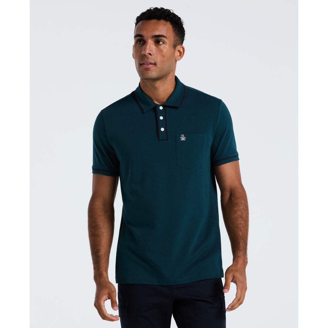 Earl Pique Polo Shirt In Blue Original Penguin®