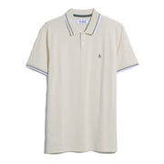 Pique Sticker Pete Tipped Polo Shirt (Birch) Flat