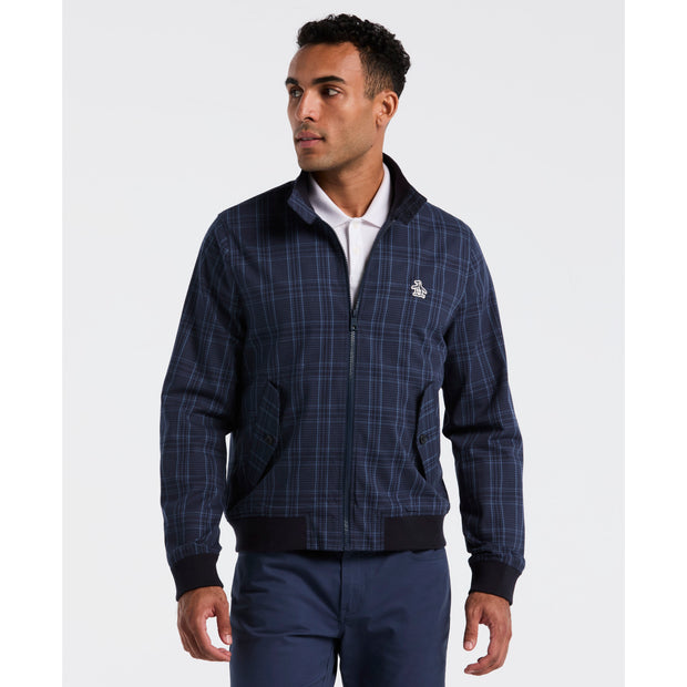 Plaid Harrington Jacket (Dark Sapphire) Front