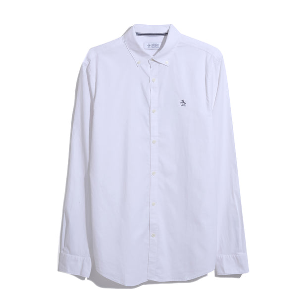 Ecovero Oxford Stretch Shirt (Bright White) Flat