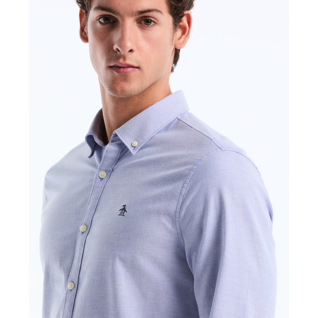 Ecovero Oxford Stretch Shirt (Amparo Blue) Detail