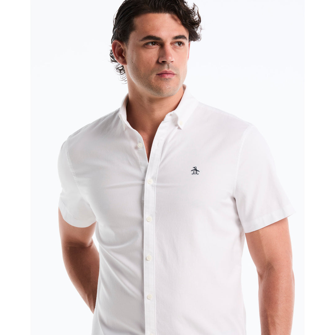 Short Sleeve Oxford Shirt In White | Original Penguin®