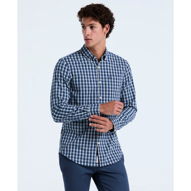 Twill Check Shirt (Copen Blue) Front