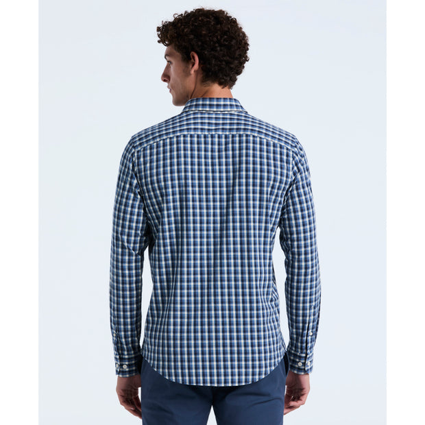 Twill Check Shirt (Copen Blue) Back
