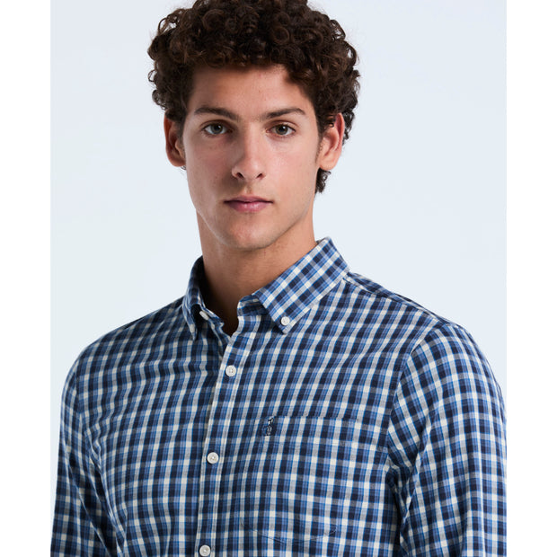 Twill Check Shirt (Copen Blue) Detail