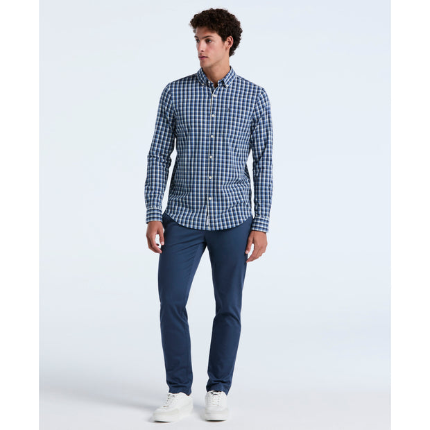 Twill Check Shirt (Copen Blue) Styled