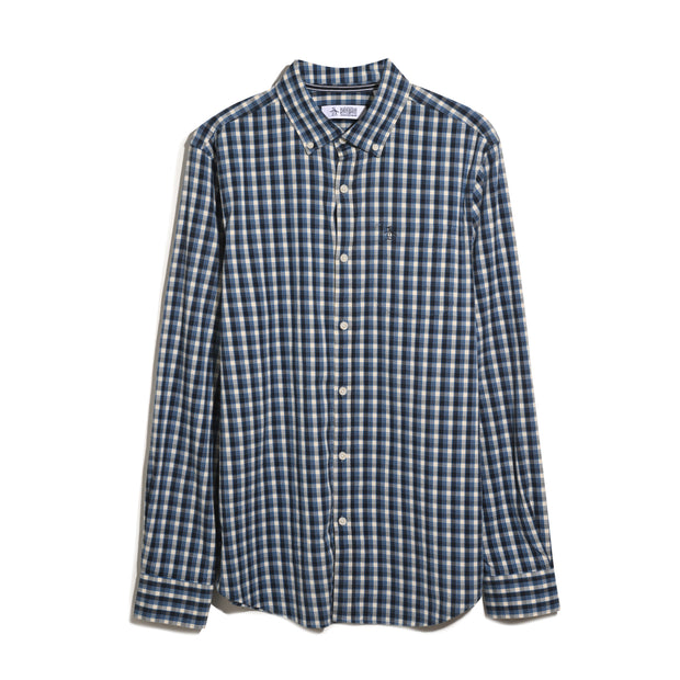 Twill Check Shirt (Copen Blue) Flat