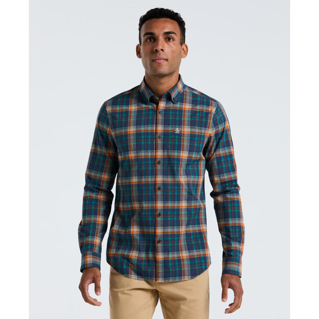 Dobby Plaid Shirt (Sargasso Sea) Front