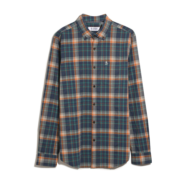 Dobby Plaid Shirt (Sargasso Sea) Flat
