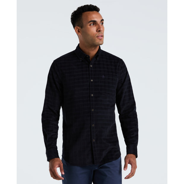 Corduroy Check Shirt (Dark Sapphire) Front