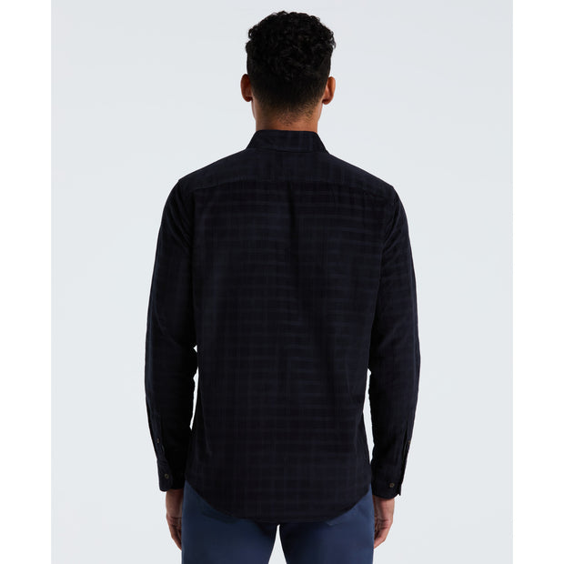 Corduroy Check Shirt (Dark Sapphire) Back