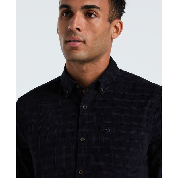 Corduroy Check Shirt (Dark Sapphire) Detail