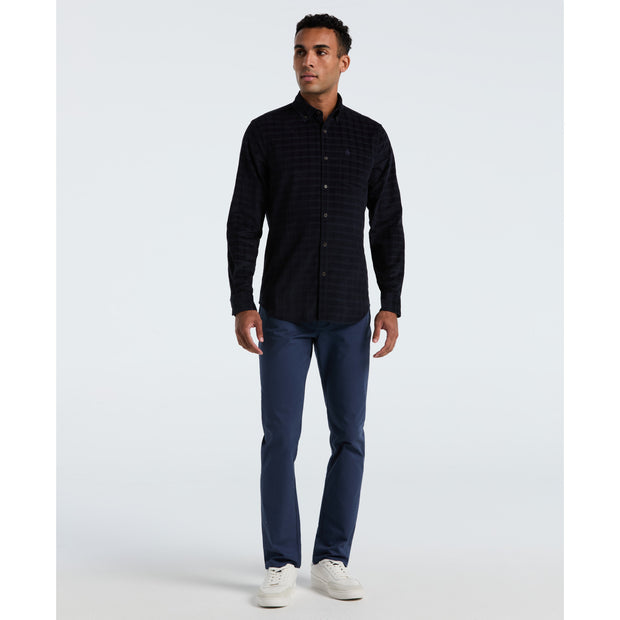 Corduroy Check Shirt (Dark Sapphire) Styled