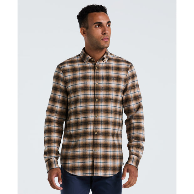 Plaid Flannel Shirt (Tigers Eye) Front