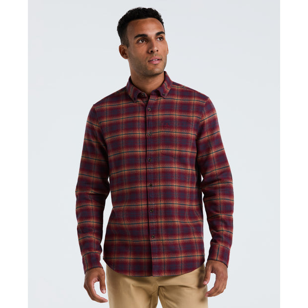 Plaid Flannel Shirt (Cabernet) Front