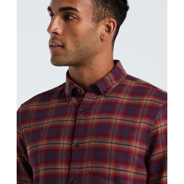 Plaid Flannel Shirt (Cabernet) Detail