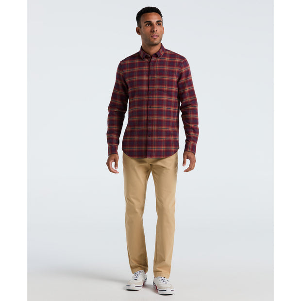 Plaid Flannel Shirt (Cabernet) Styled